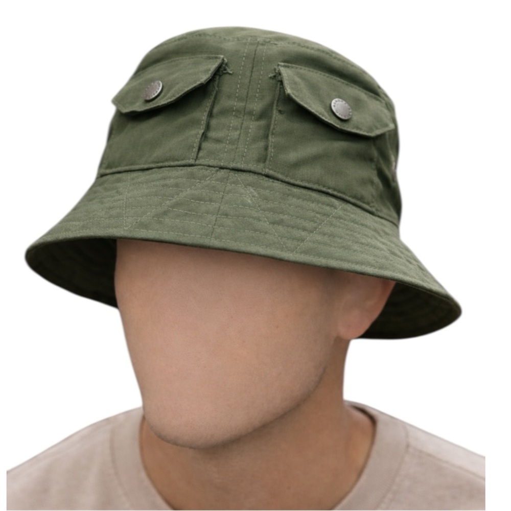 NWT Banana Republic Bucket Hat in Ripstop Fabric Pockets Snap Fasteners Sz S/M